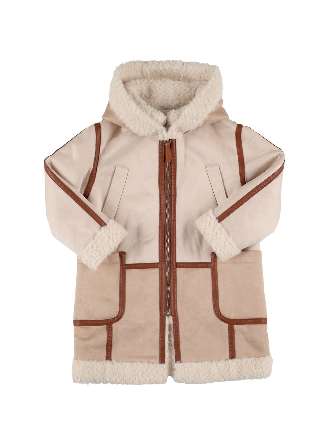 Image of Recycled Polyester Faux Shearling Coat