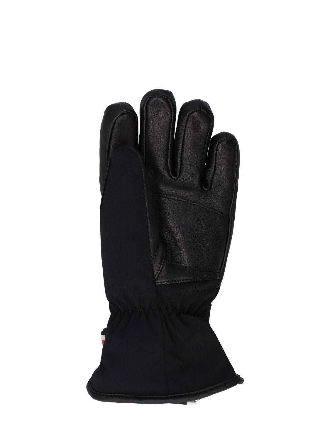 Shop Moncler Nylon & Leather Padded Gloves In Black