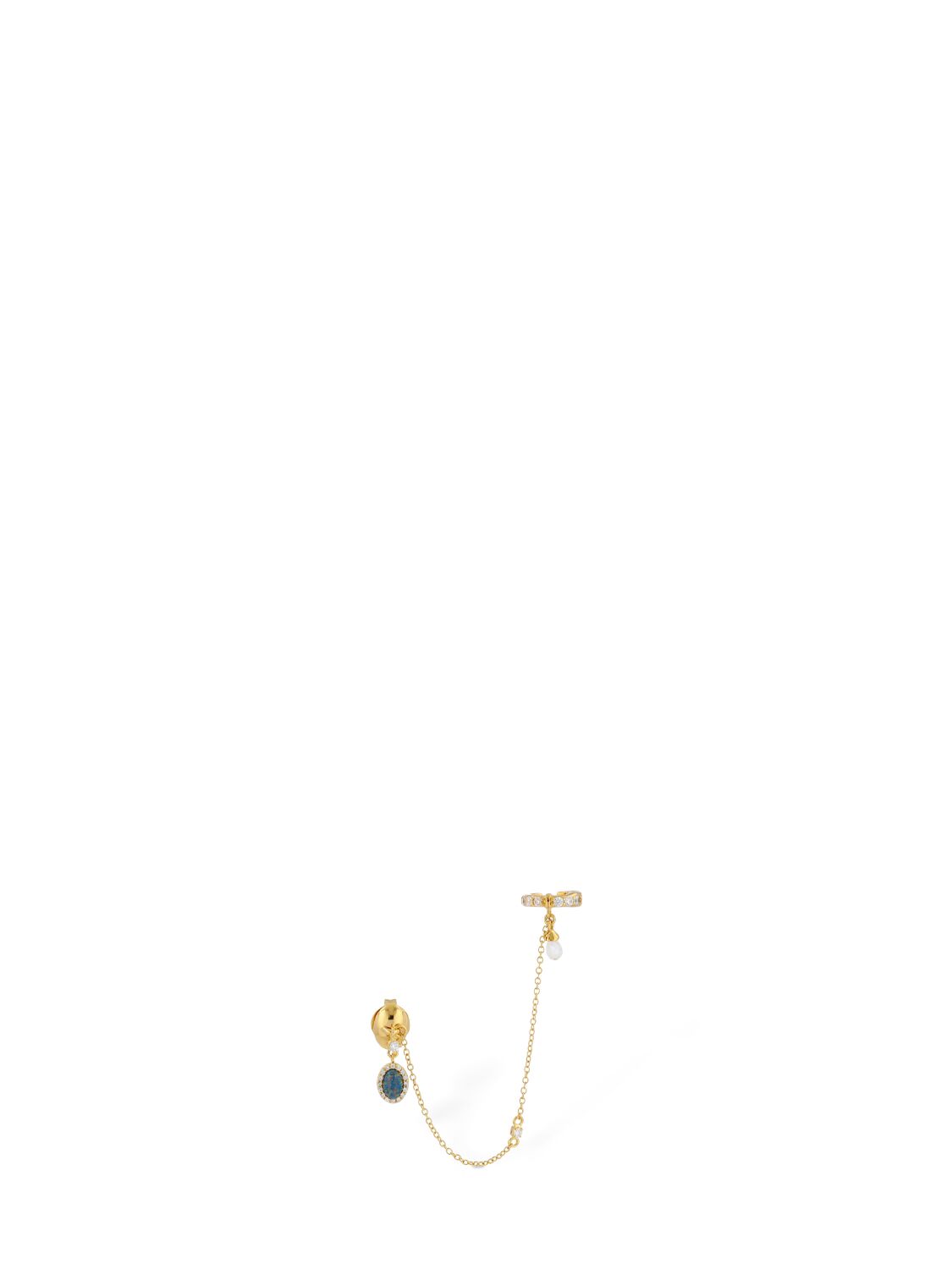 Zimmermann Austral Draped Huggie Mono Earring In Gold/green