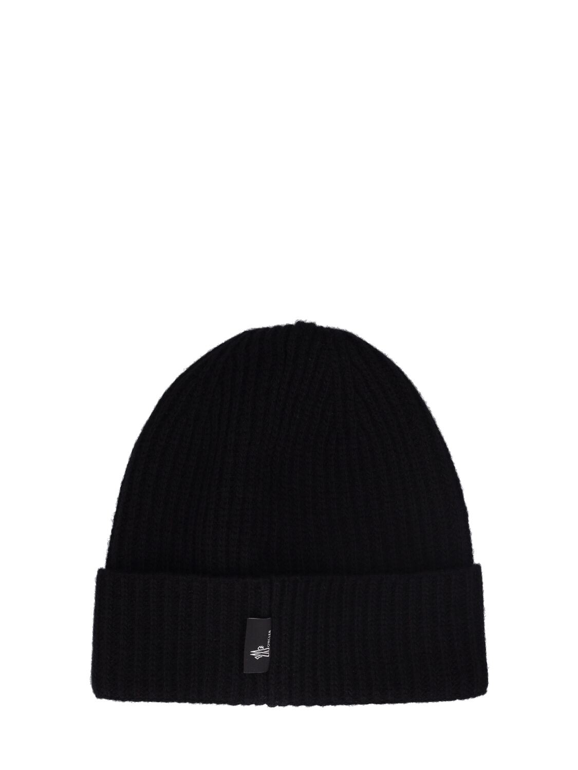 Shop Moncler Carded Wool Tricot Beanie In Black