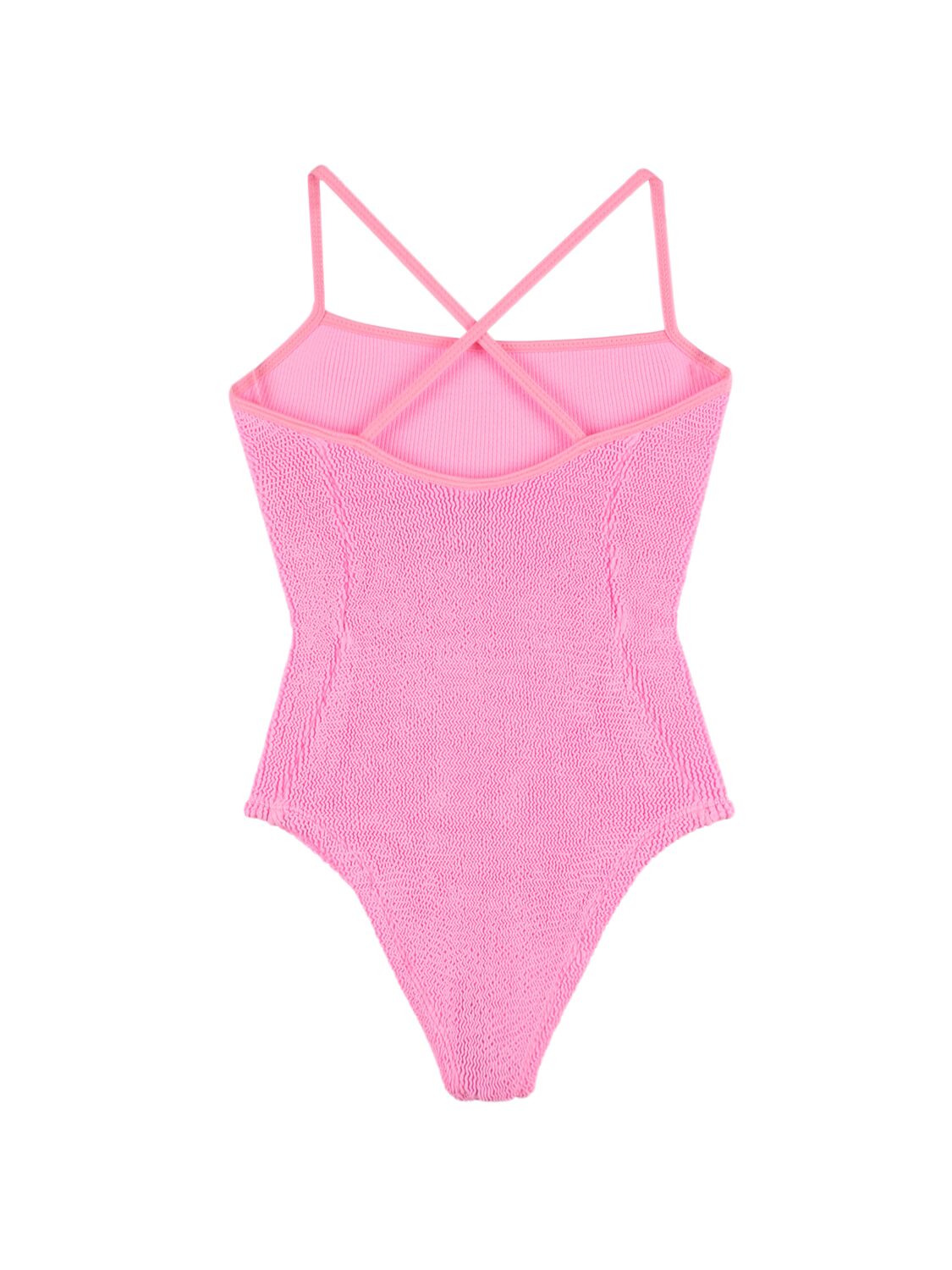Shop Hunza G One Piece Lycra Swimsuit In Pink