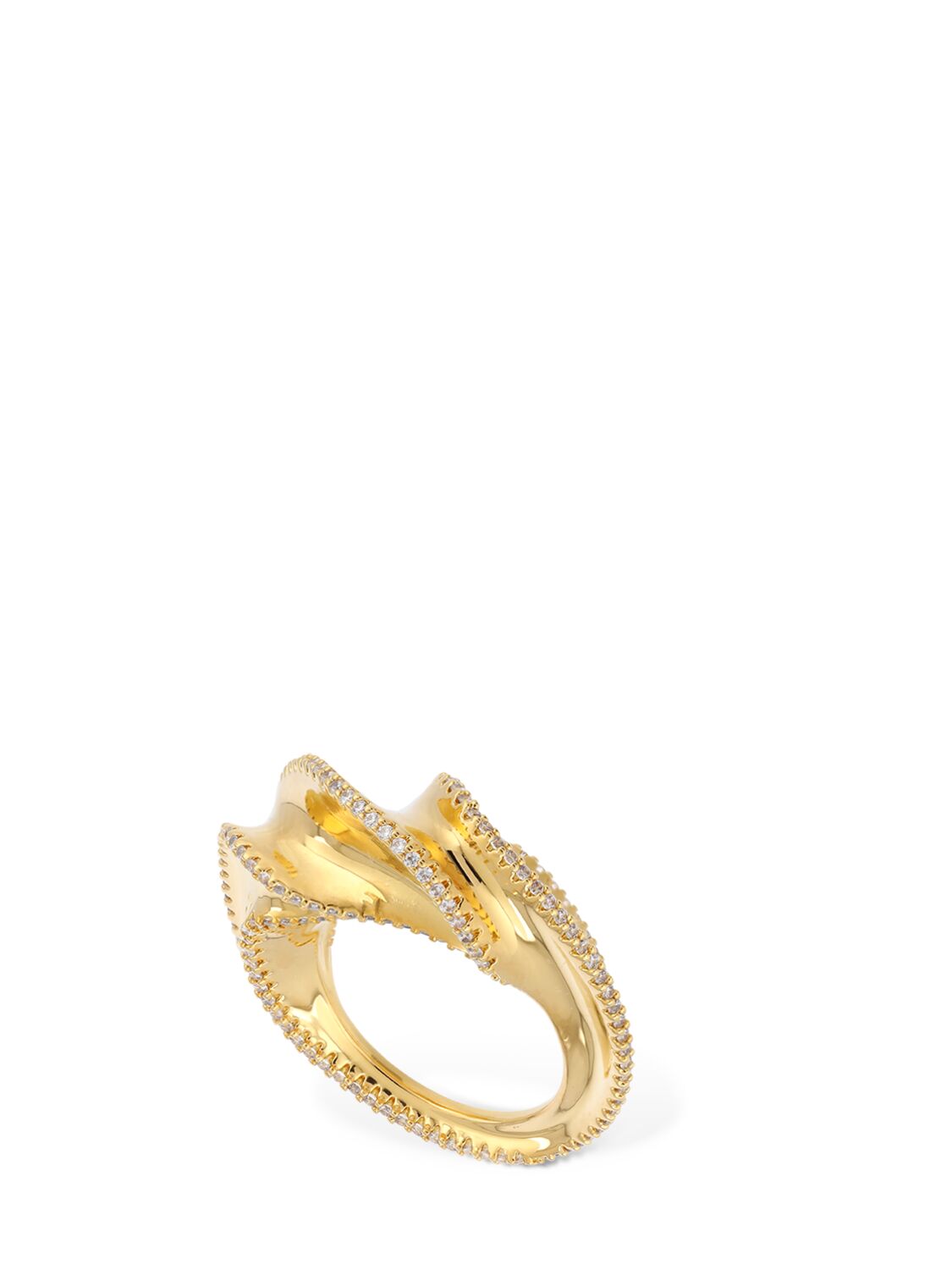 Zimmermann Paint Stroke Ring In Gold,crystal