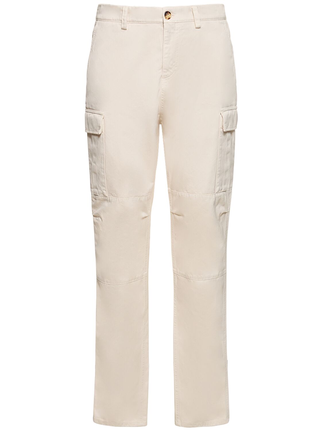 Brunello Cucinelli Cotton Dyed Cargo Pants In Off White