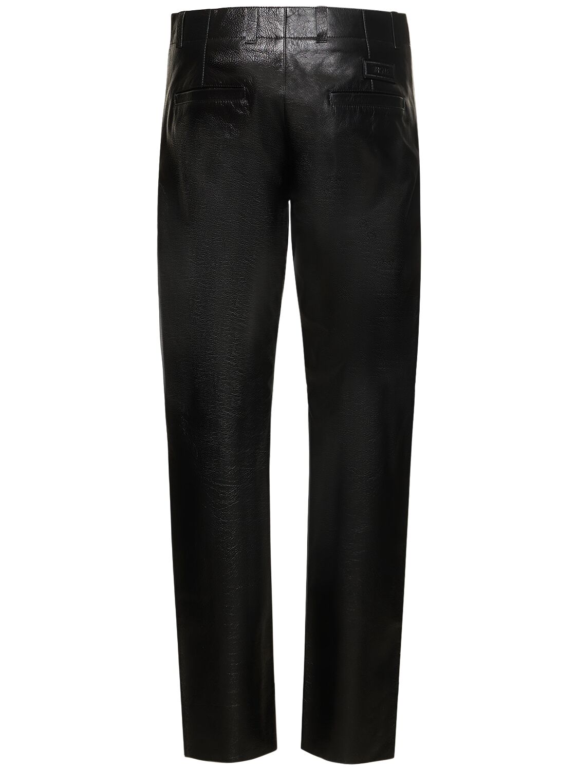 Shop Versace Leather Pants In Black