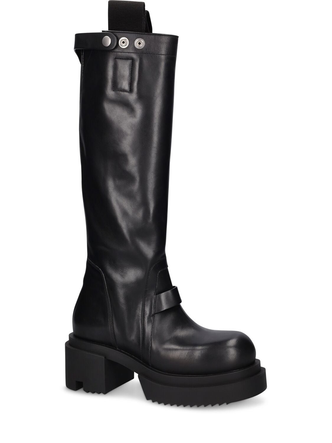Shop Rick Owens 60mm Bogun Leather Tall Boots In Black