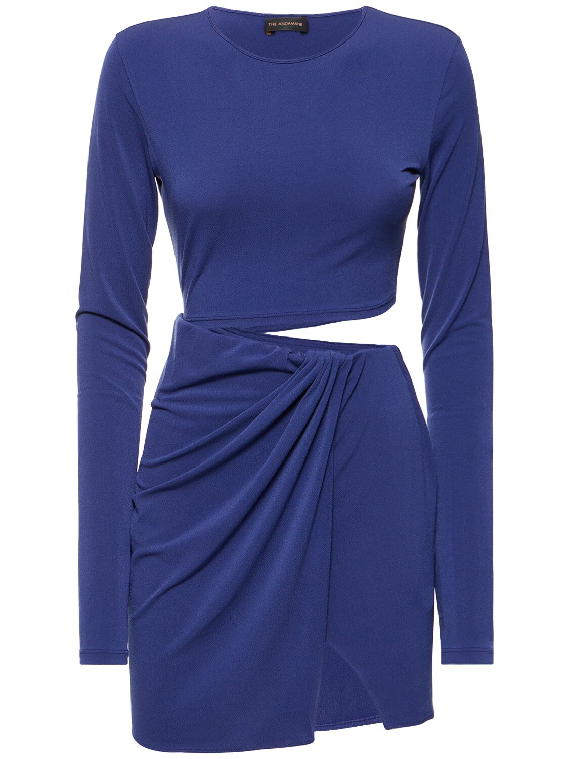 The Andamane Gia Cutout Stretch Jersey Mini Dress In Blue