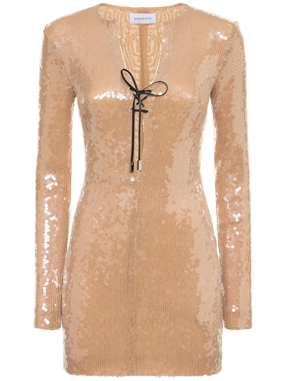 Image of Seeran Sequined Lace-up Mini Dress