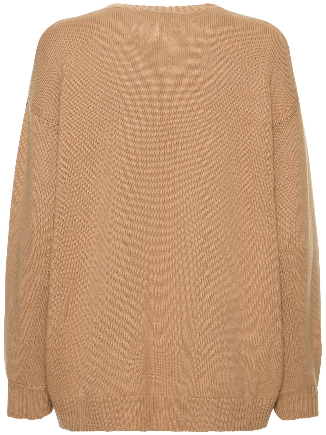 Shop Max Mara Fido 1951 Flocked Wool Knit Sweater In Beige