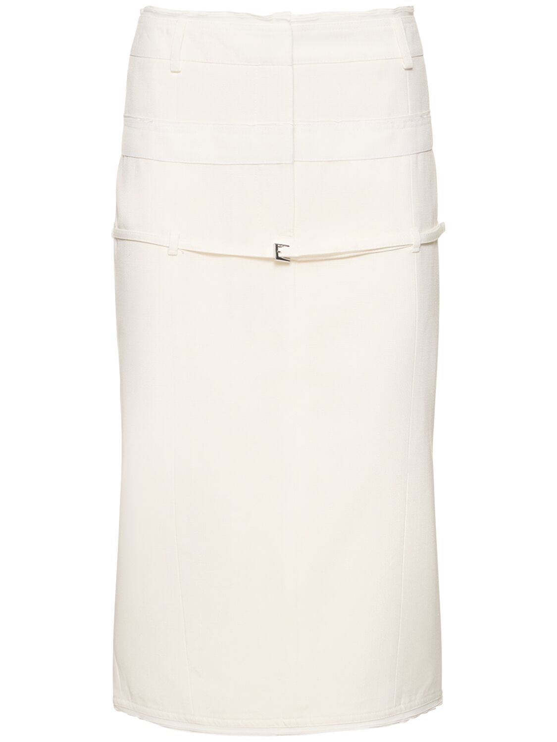Shop Jacquemus La Jupe Caraco Crepe Midi Skirt In White