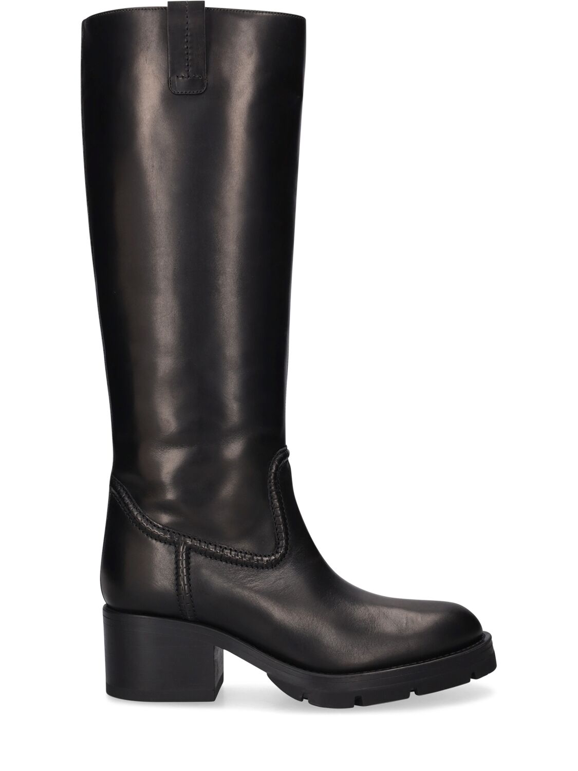 Chloé 60mm Mallo Leather Tall Boots In Black