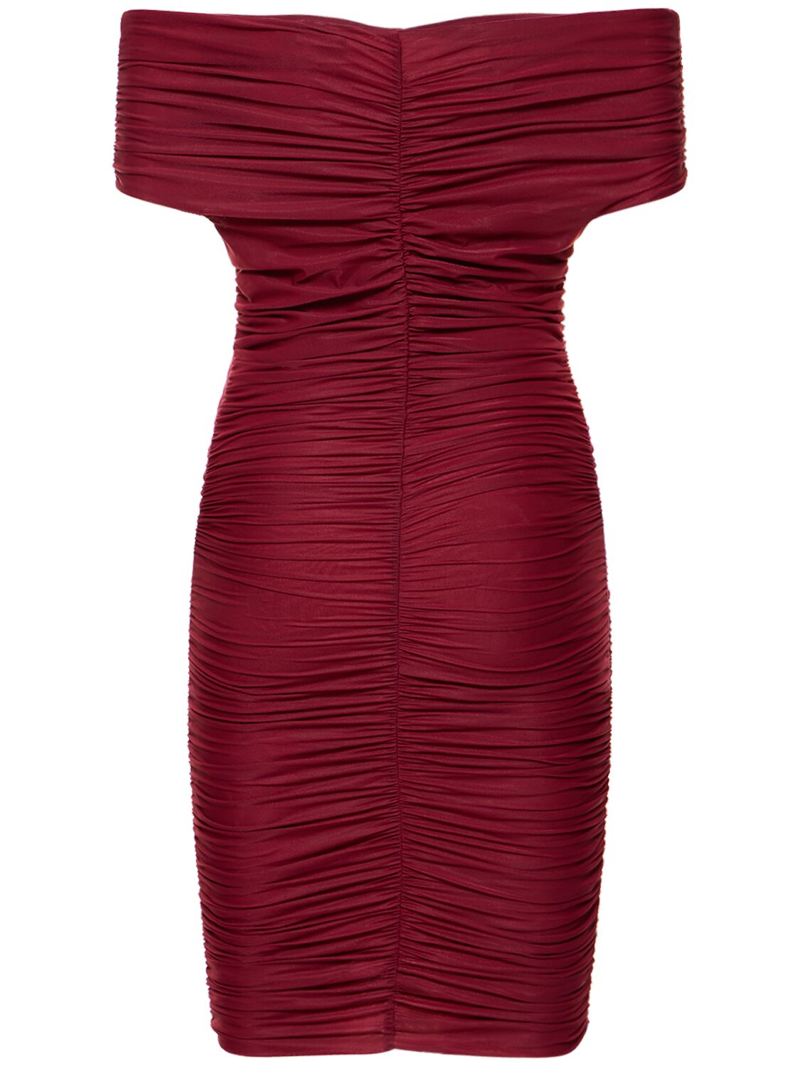 Shop The Andamane Nicola Gathered Stretch Jersey Minidress In Red