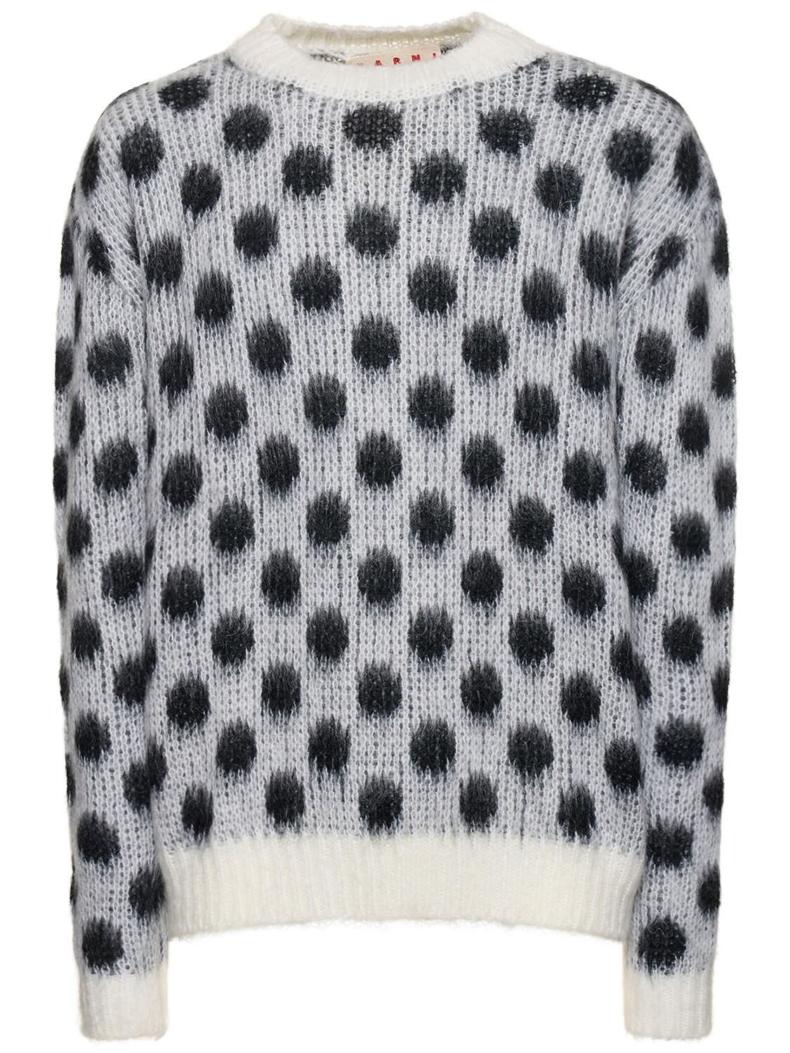 MARNI CHECK BRUSHED MOHAIR BLEND KNIT SWEATER