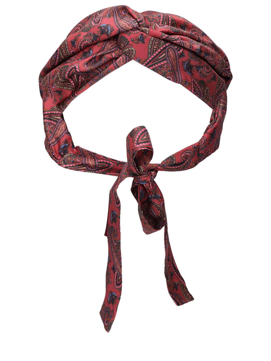 Shop Etro Silk Headband With Bow In Multi,red