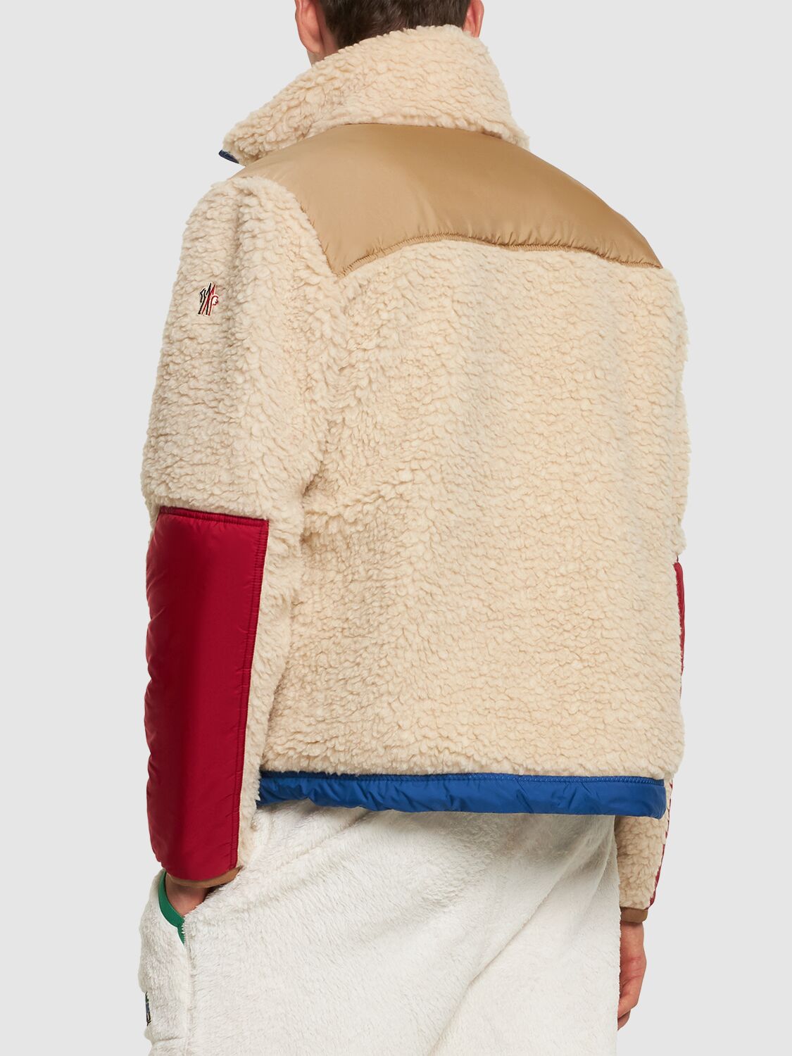 Shop Moncler Plattiers Wool Blend Teddy Jacket In White