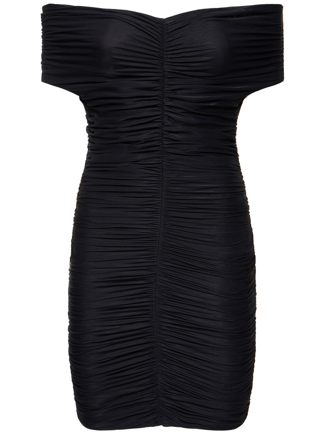 The Andamane Nicola Gathered Stretch Jersey Minidress In Black