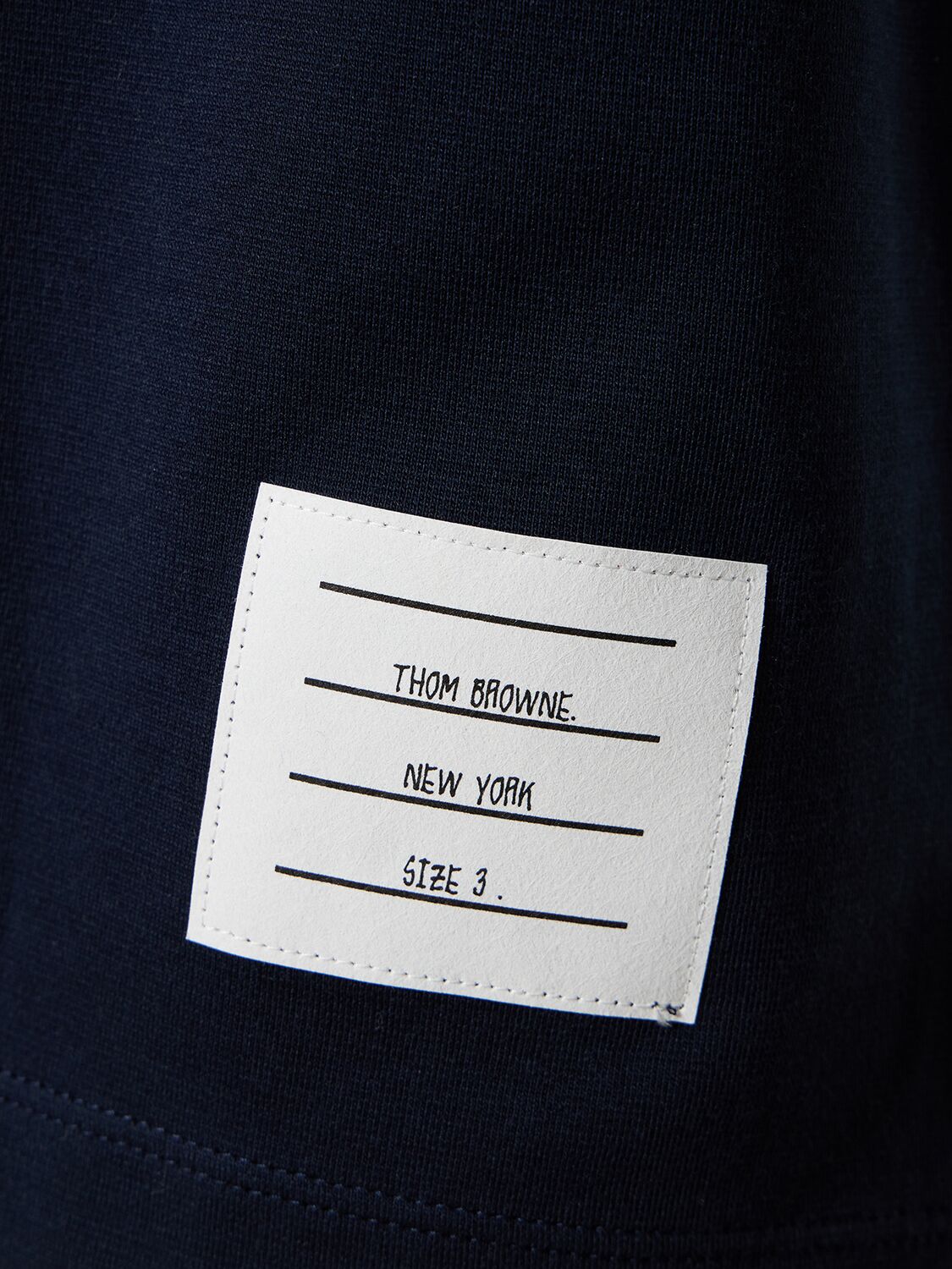 Shop Thom Browne Cotton Jersey T-shirt W/ Striped Trim In Navy