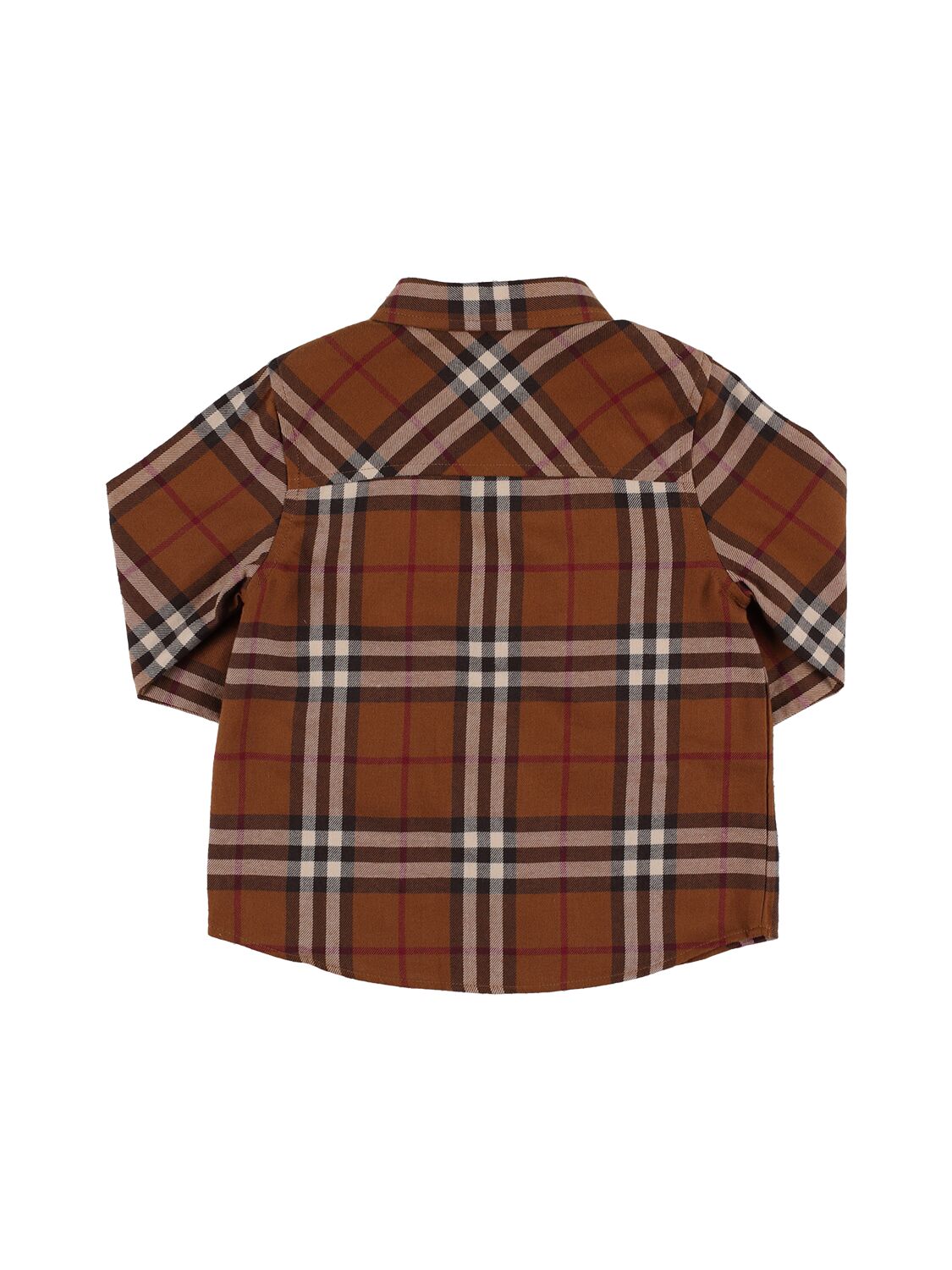 Shop Burberry Check Print Cotton Poplin Shirt In Brown