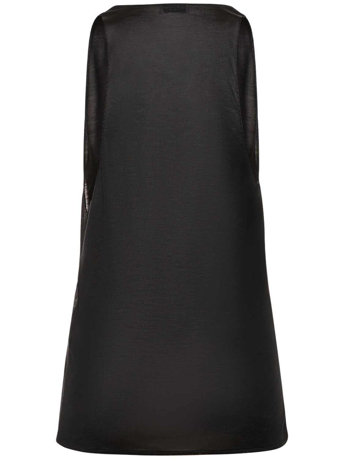 Shop Saint Laurent Scoop Neck Silk Tank Top In Black