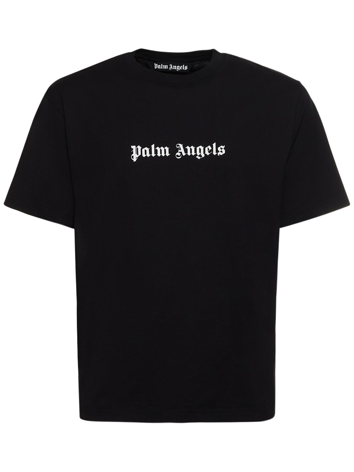 Shop Palm Angels Classic Logo Slim Cotton T-shirt In Black