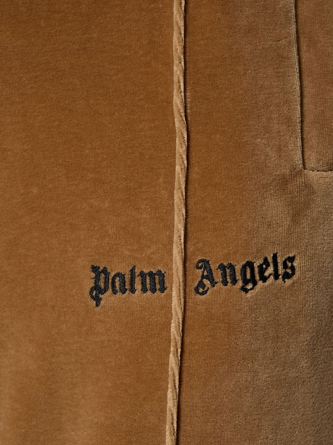 Palm Angels Brown Velvet Track Pants