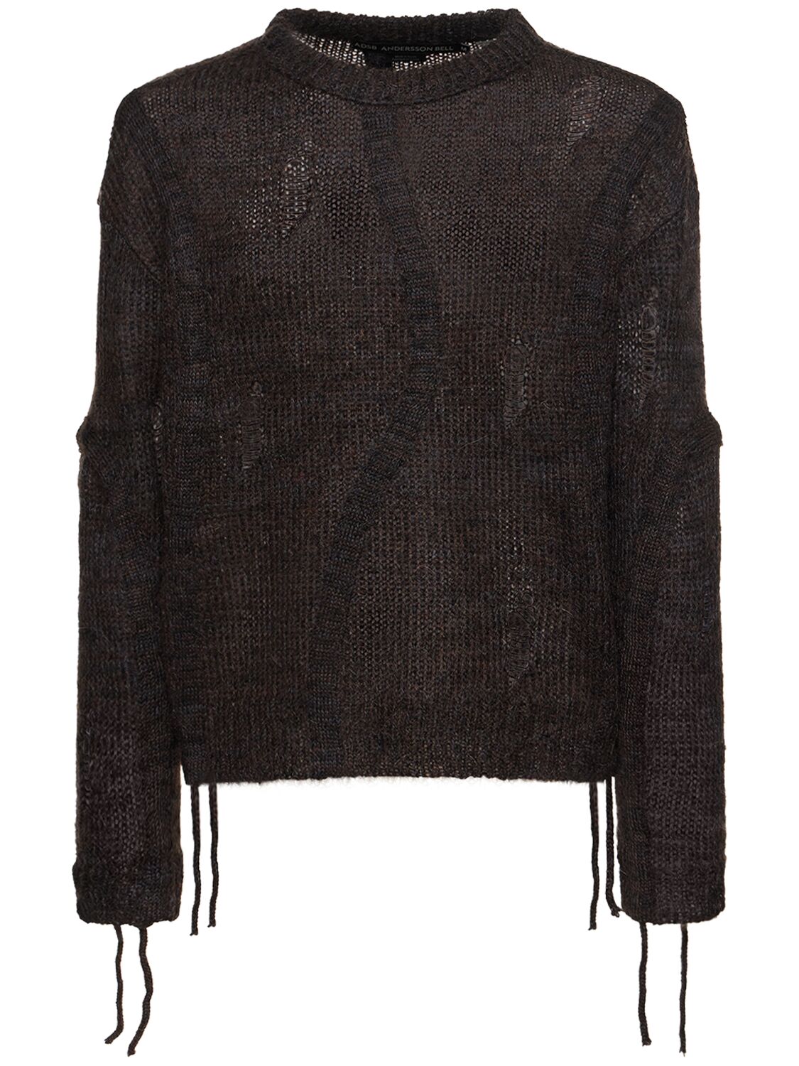Shop Andersson Bell Colbine Mohair Blend Crewneck Sweater In Black