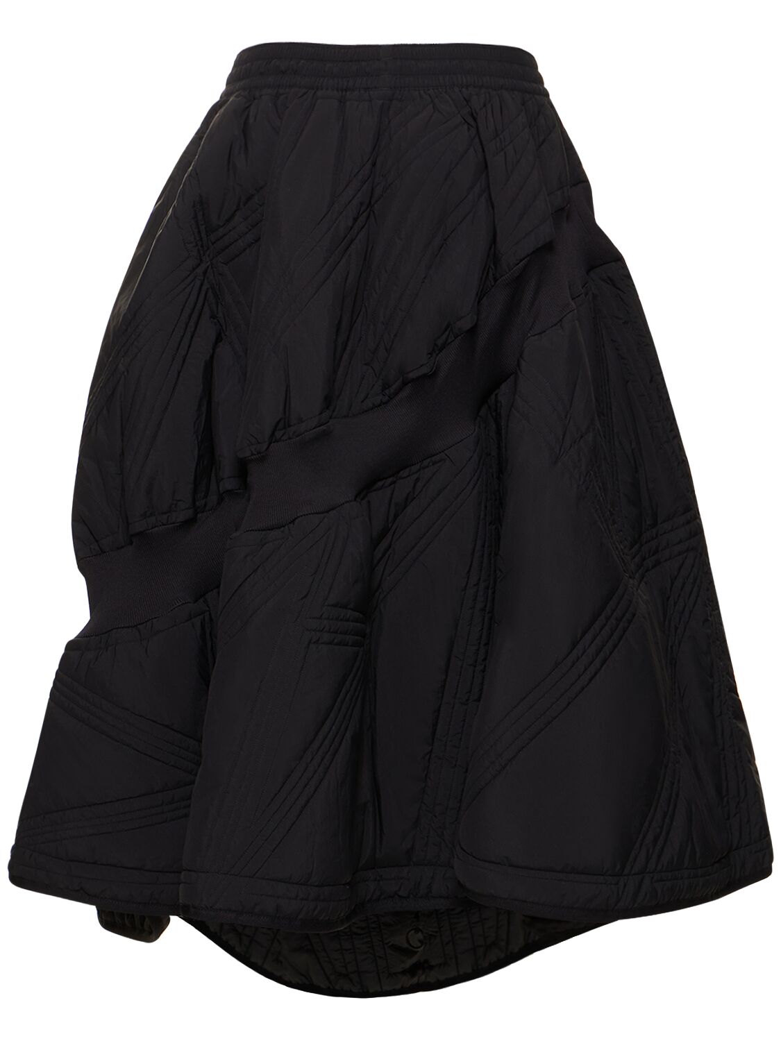 Y-3, Drawstring-hem Quilted-jersey Midi Skirt, Womens