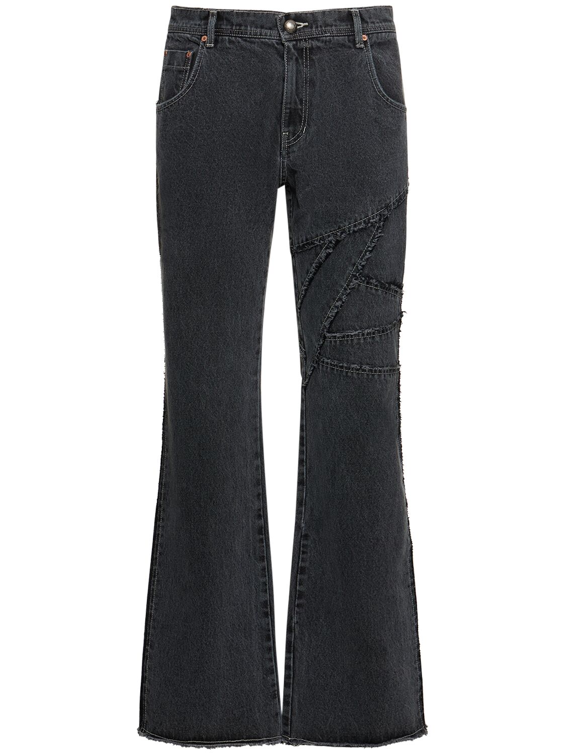 Shop Andersson Bell Ghentel Raw-cut Flared Jeans In Black