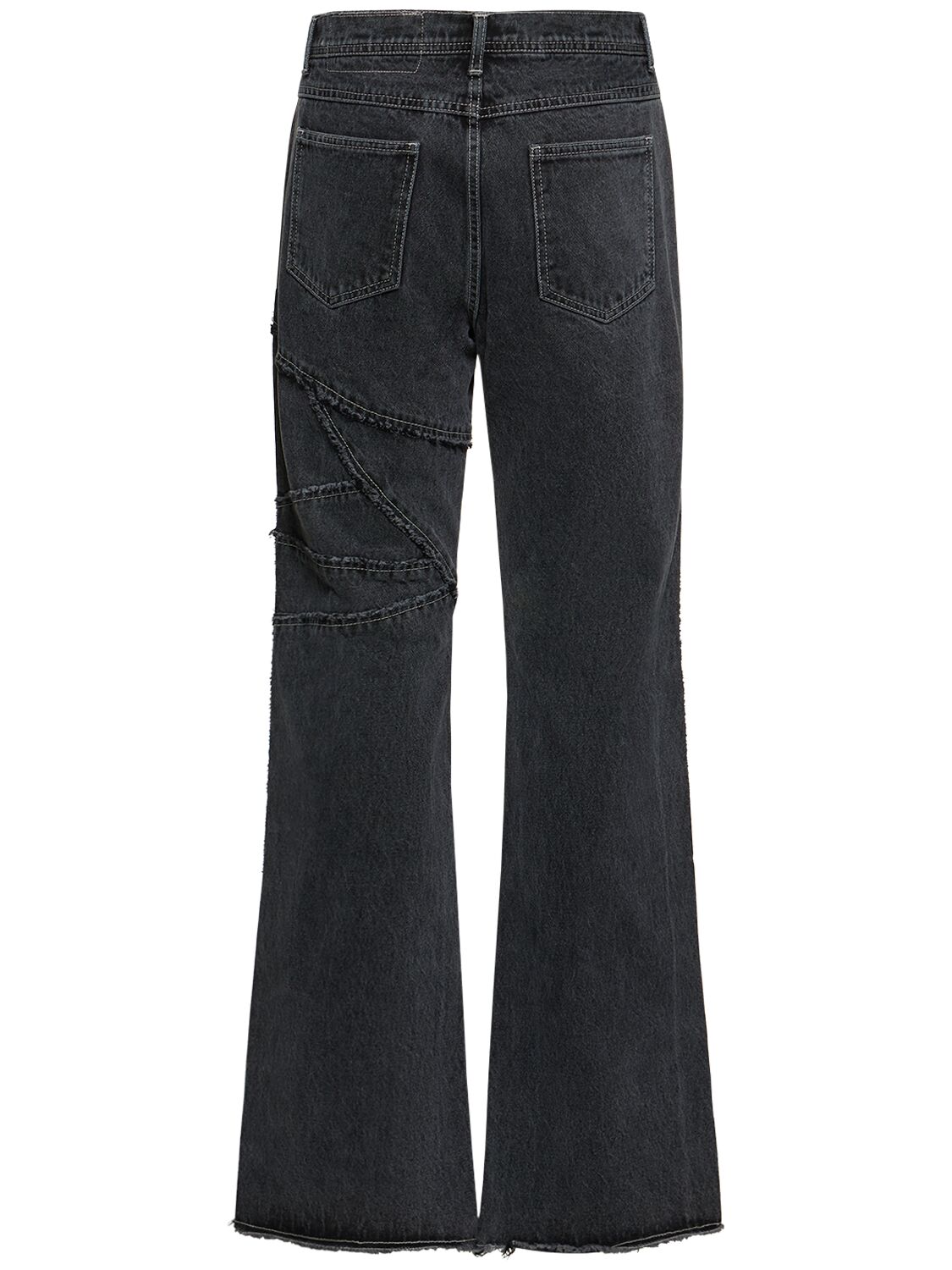Shop Andersson Bell Ghentel Raw-cut Flared Jeans In Black