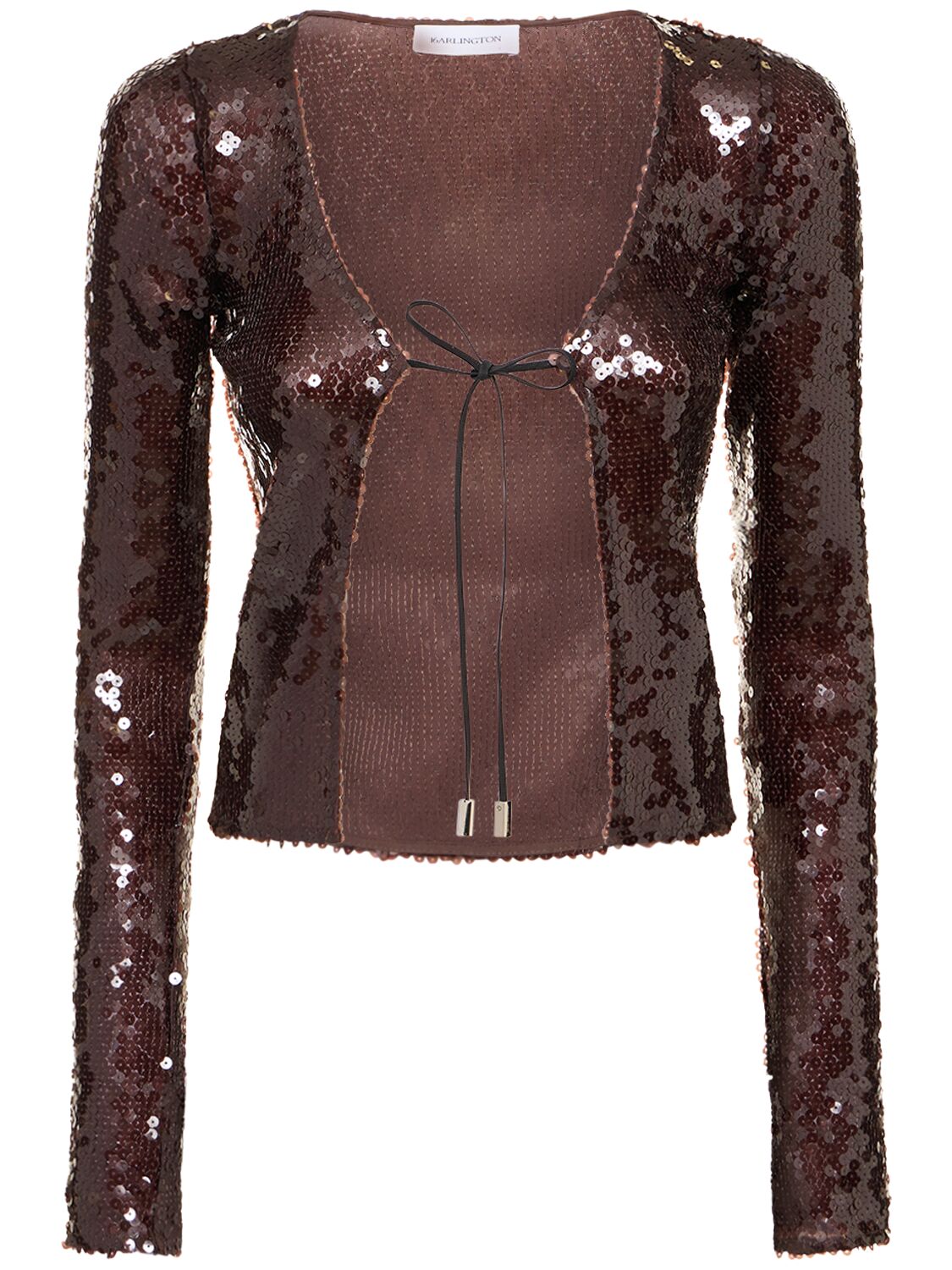 Image of Solaria Sequined Open Front Top