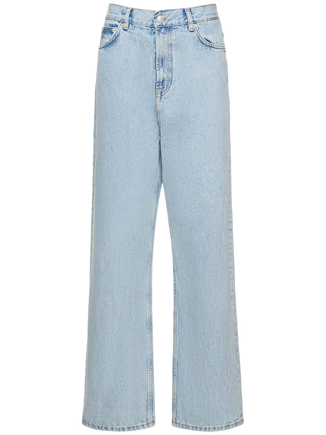 Wardrobe.nyc Cotton Denim Low Rise Jeans In Blue
