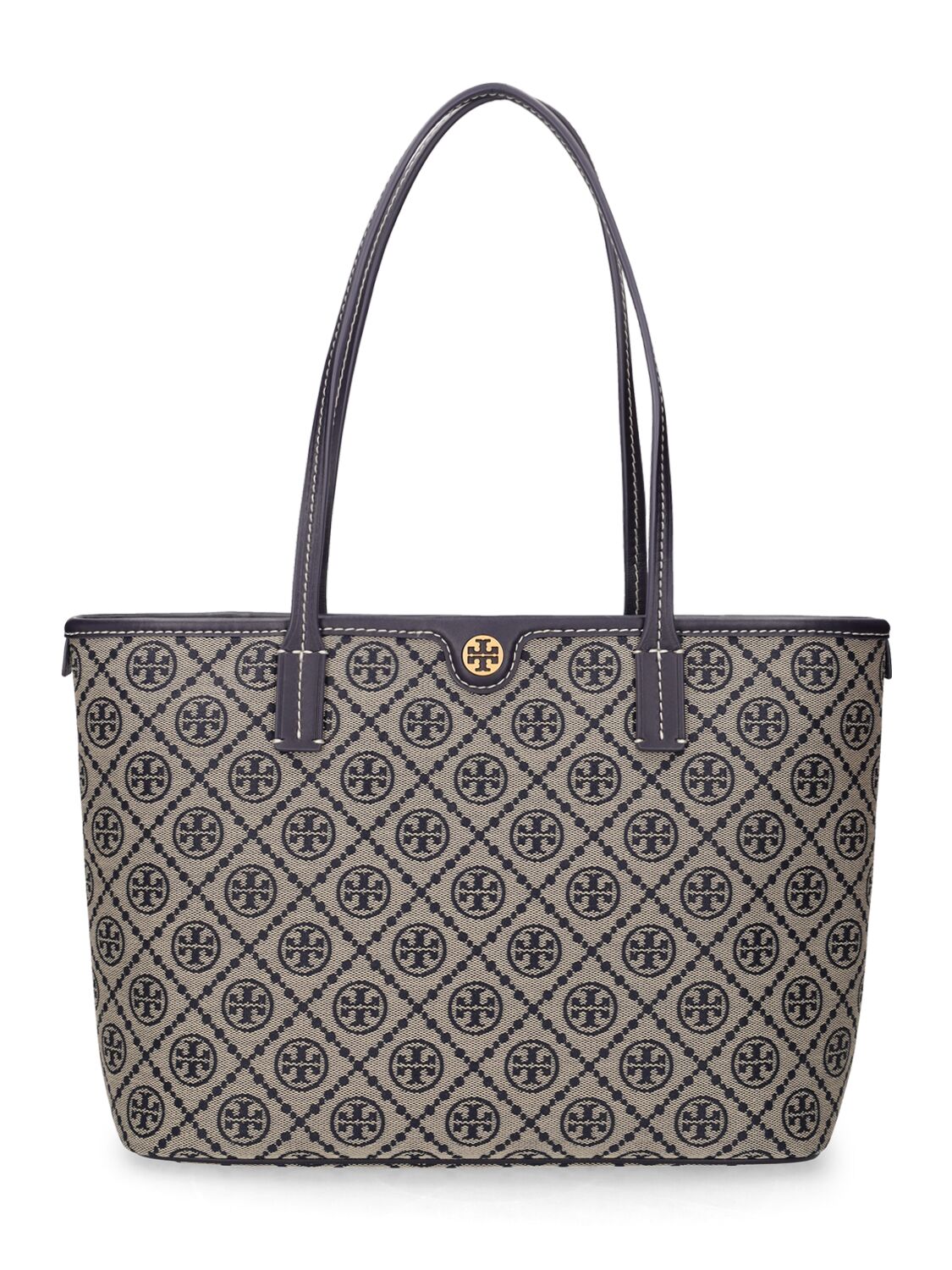 TORY BURCH SMALL T MONOGRAM COTTON ZIP TOTE BAG