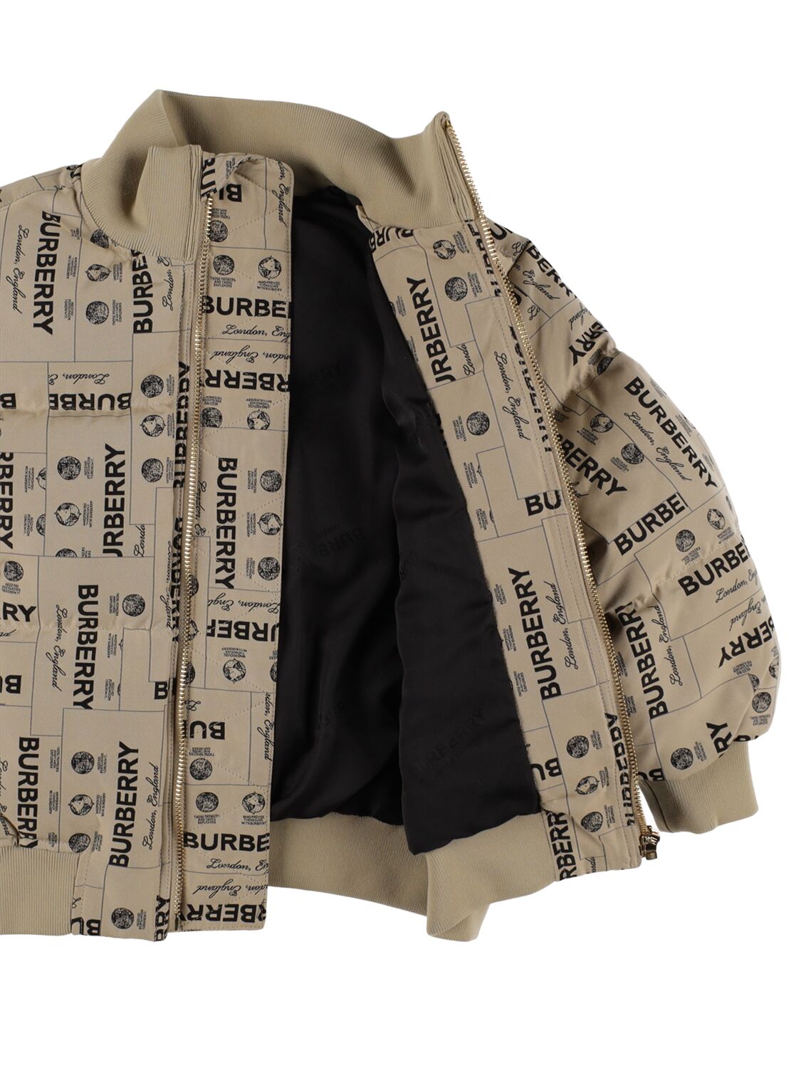 Shop Burberry Printed Quilted Nylon Down Jacket In Beige