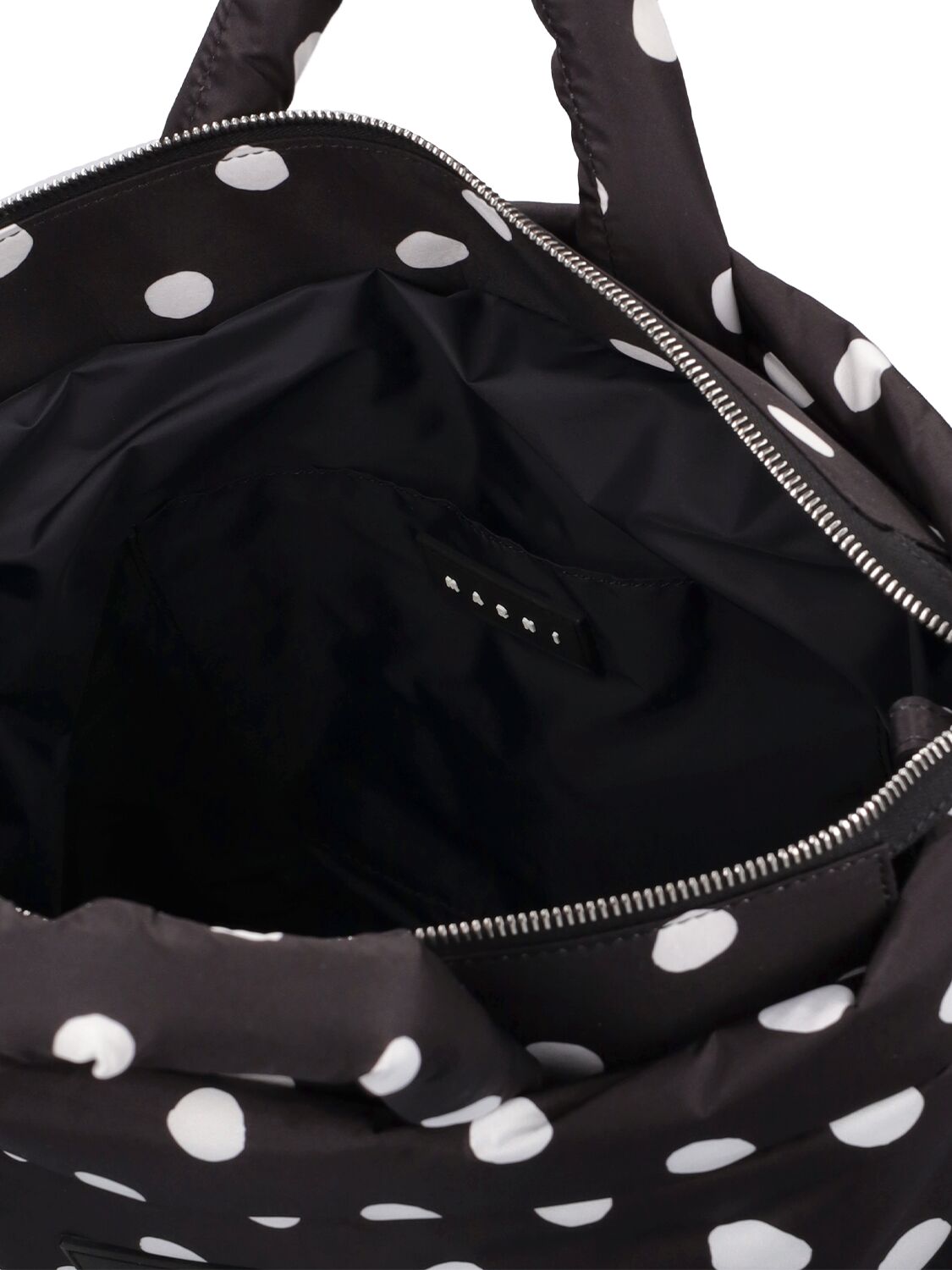 Shop Marni Ns Dots Print Tote Bag In Black