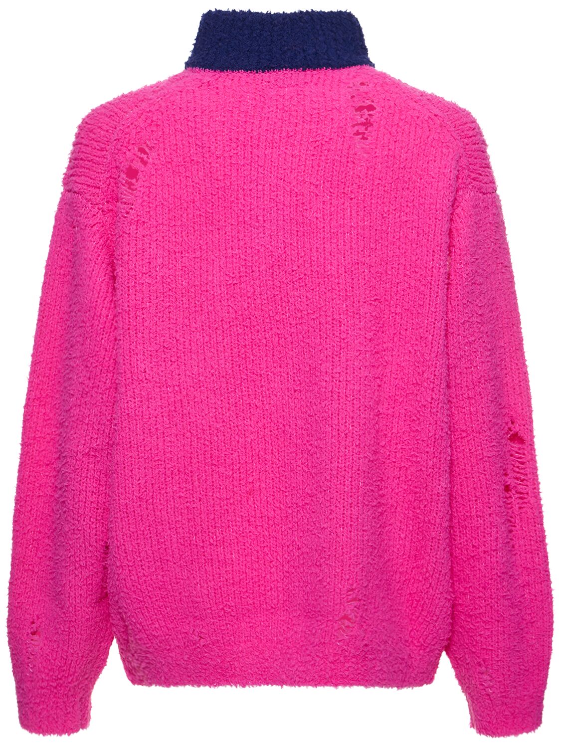 Shop Doublet Wool Blend Knit Jacket In Neon Pink