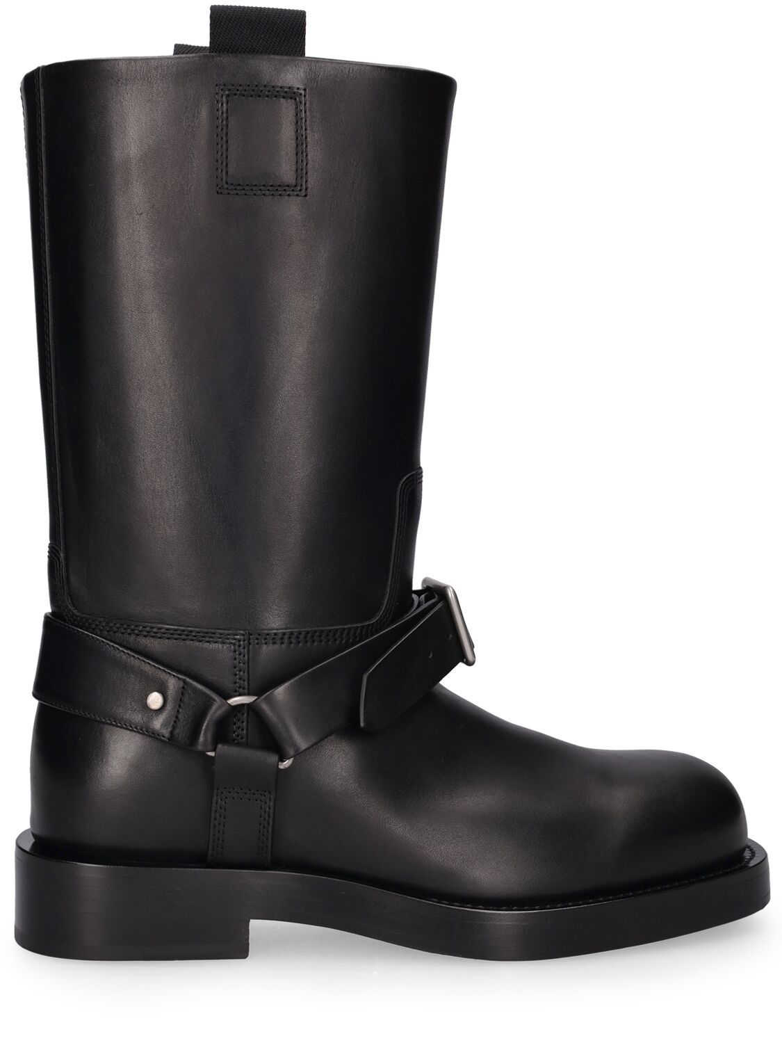 Shop Burberry Saddle Leather Boots In Black