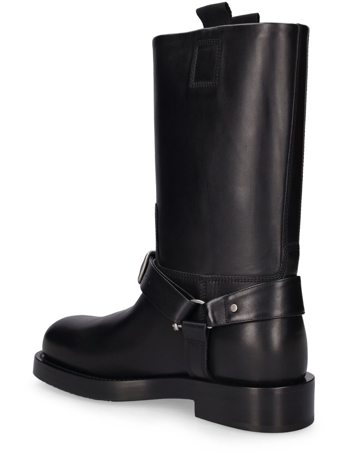 Shop Burberry Saddle Leather Boots In Black