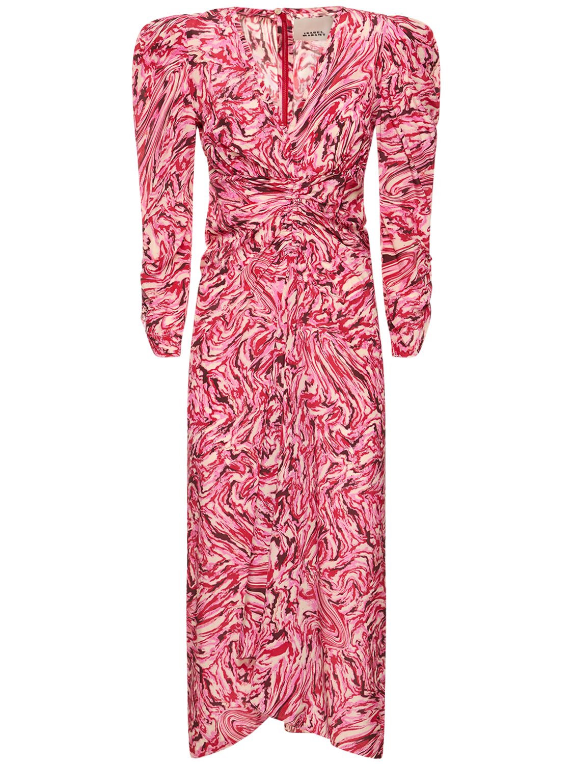 Shop Isabel Marant Albini Printed Silk Midi Dress In Multicolor