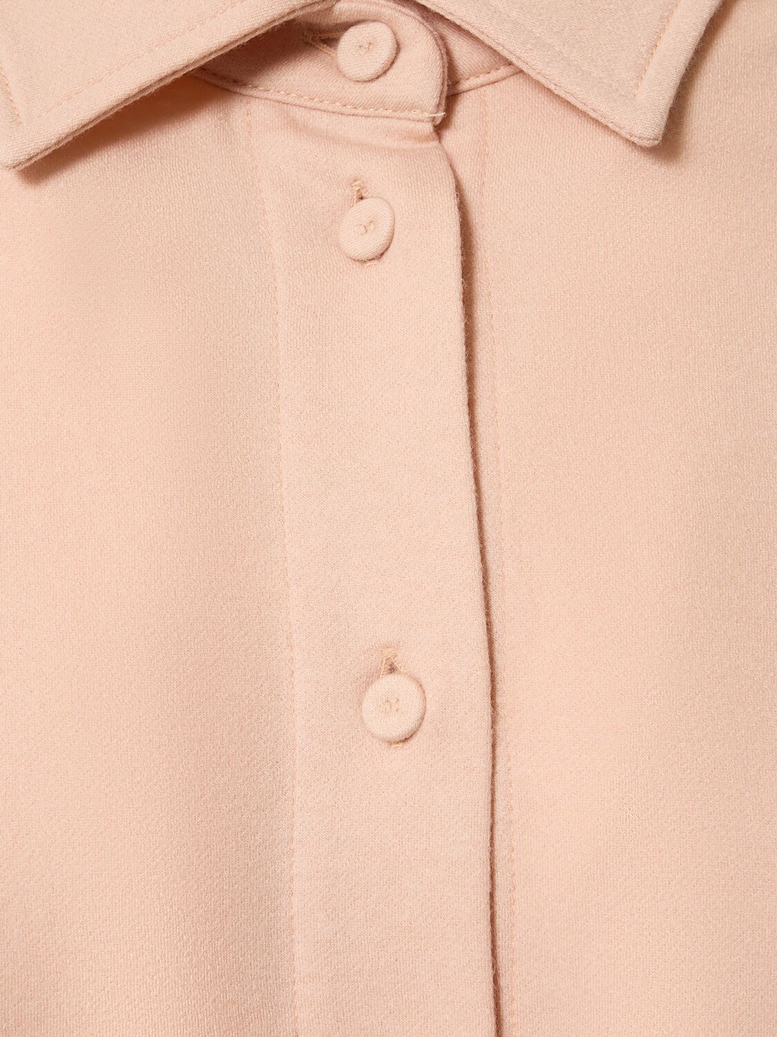 Shop Max Mara Gilles Wool Jersey Overshirt In Light Pink