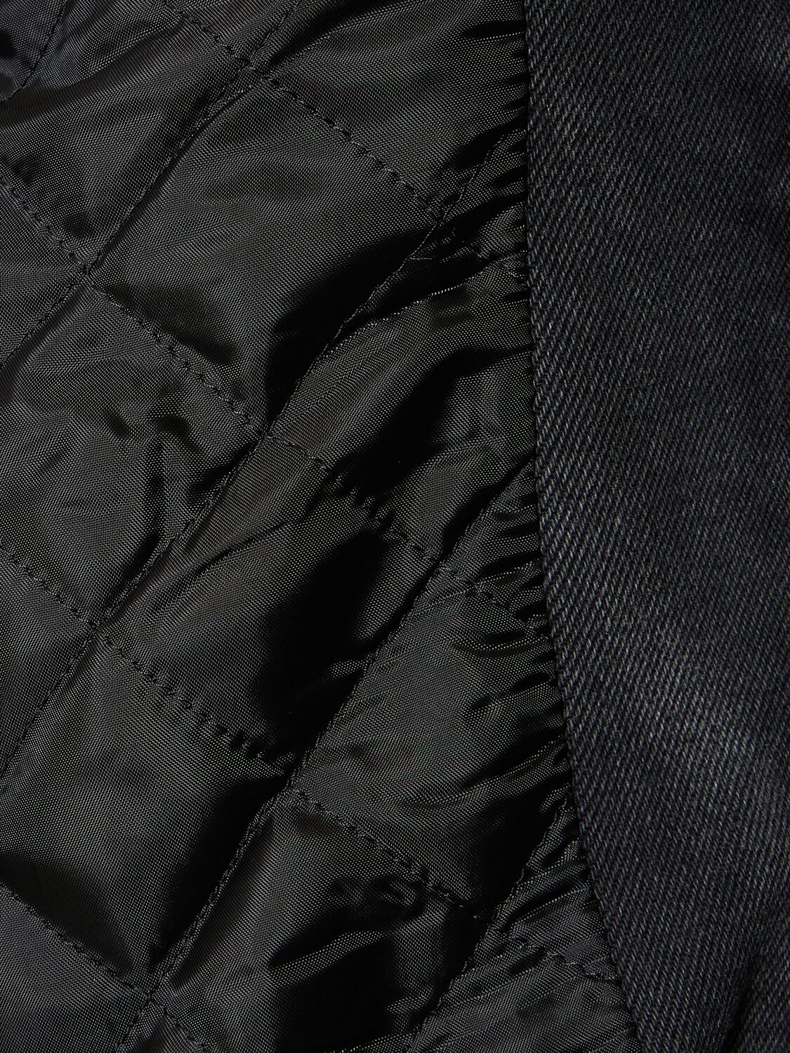 Shop Blumarine Denim Crop Jacket W/ Faux Fur Collar In Grey