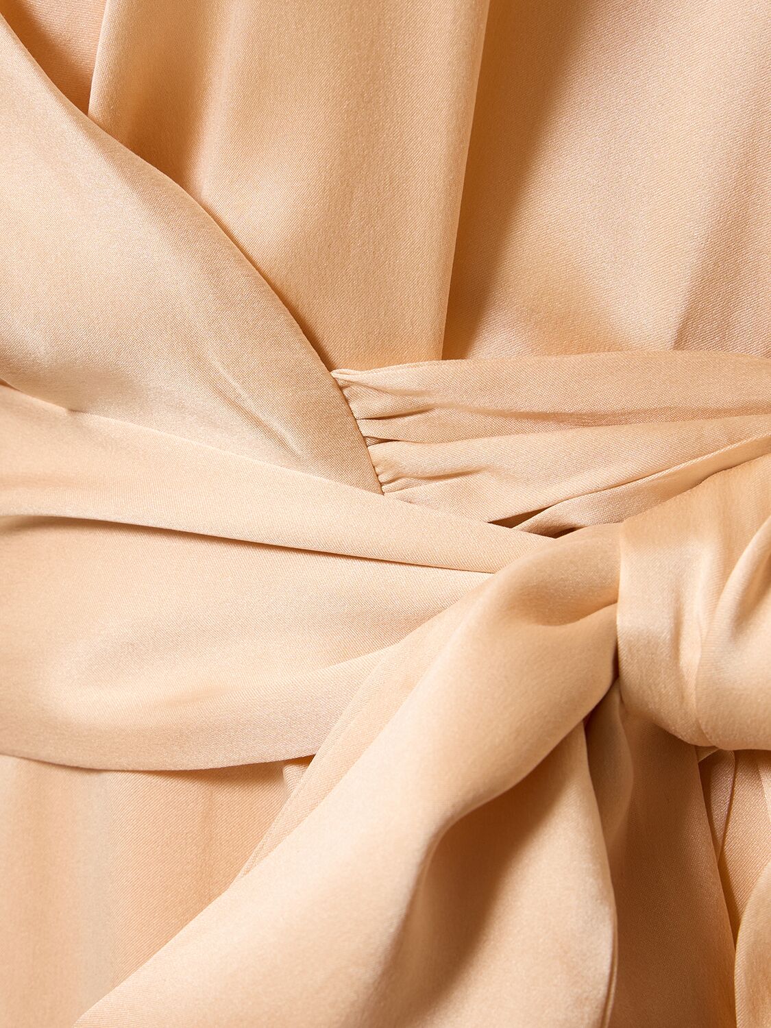 Shop Zimmermann Silk Midi Wrap Dress In Beige