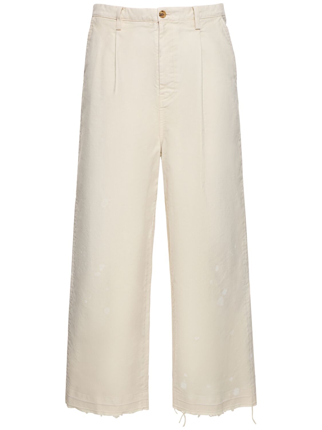 Doublet Oversize Bleached Cotton Trousers In Beige