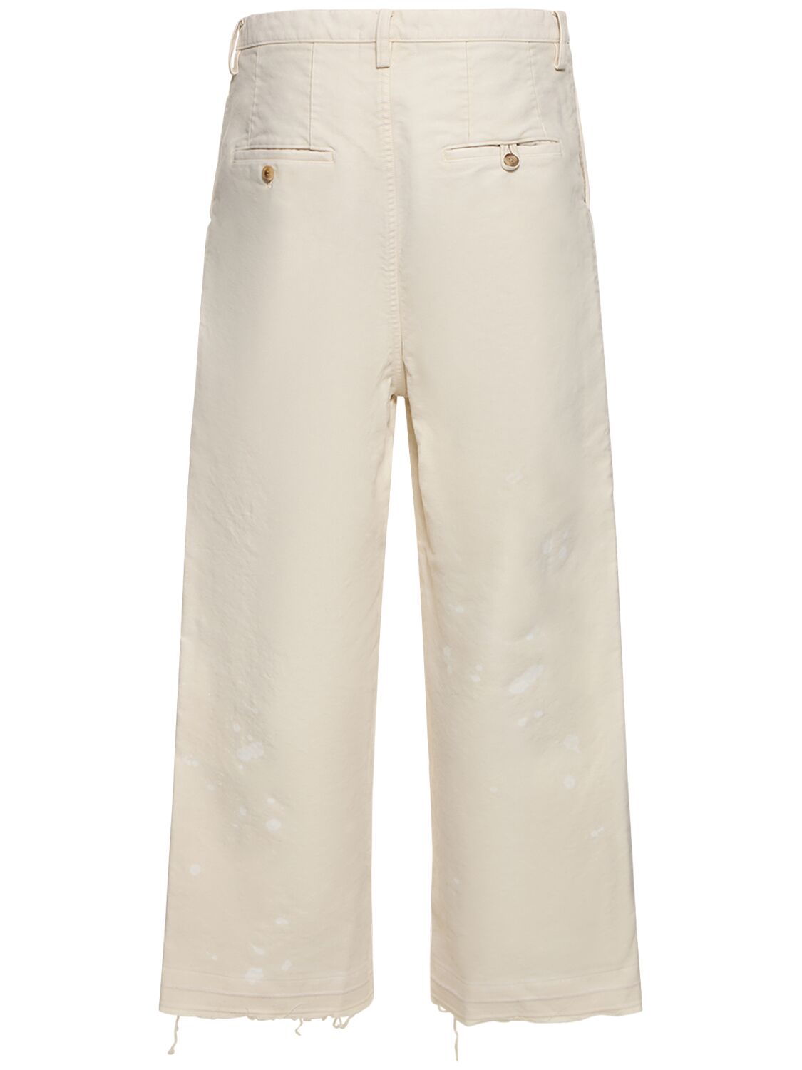 Shop Doublet Oversize Bleached Cotton Pants In Beige