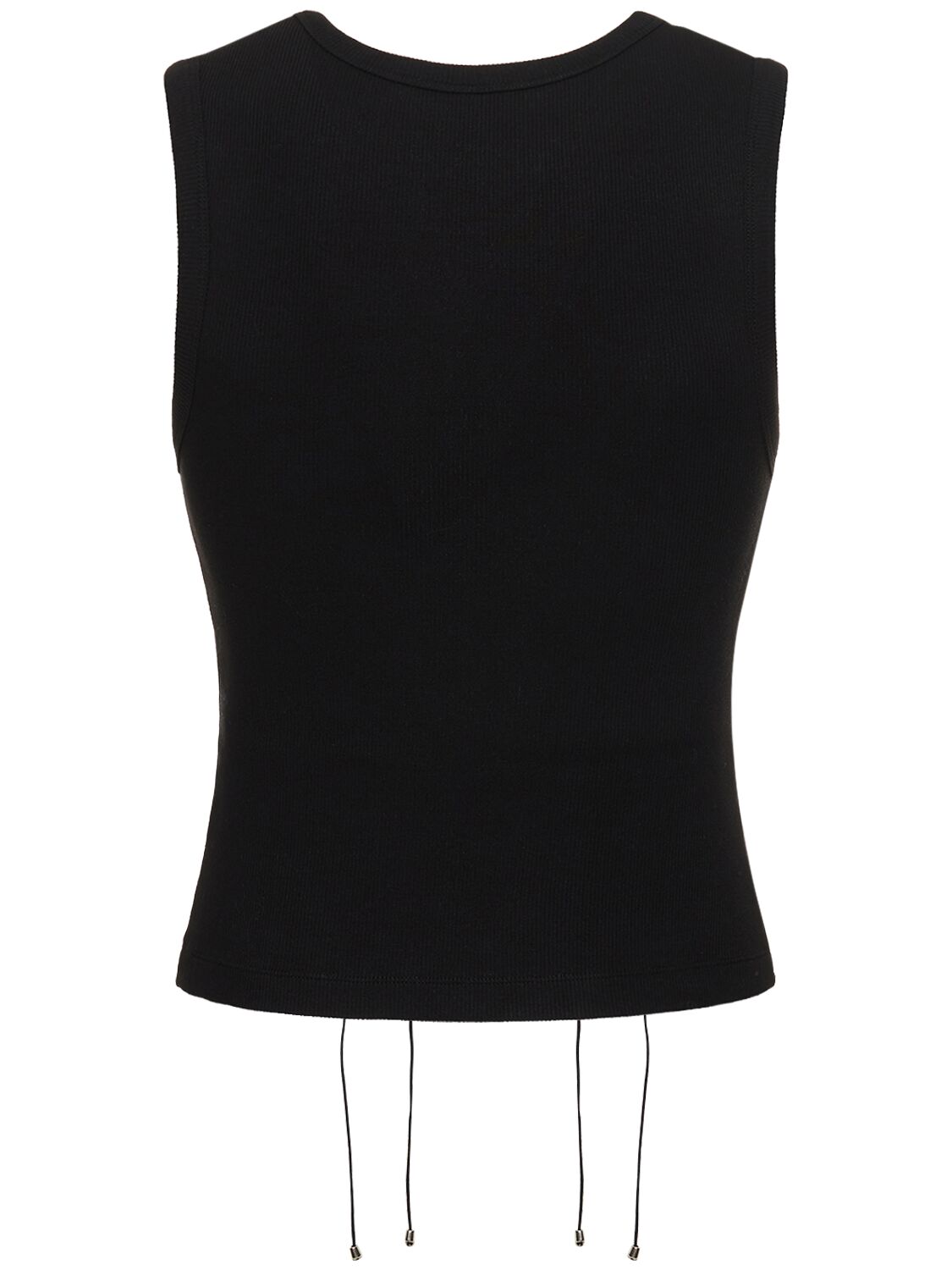 Shop Dion Lee Picot Stretch Cotton Tank Top In Black