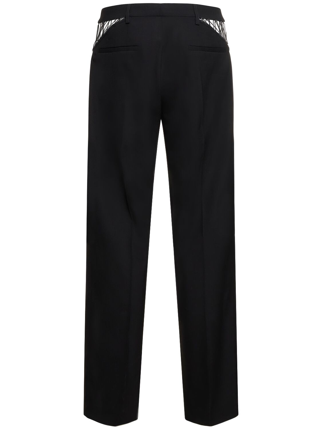 Shop Dion Lee Picot Wool Formal Pants In Black