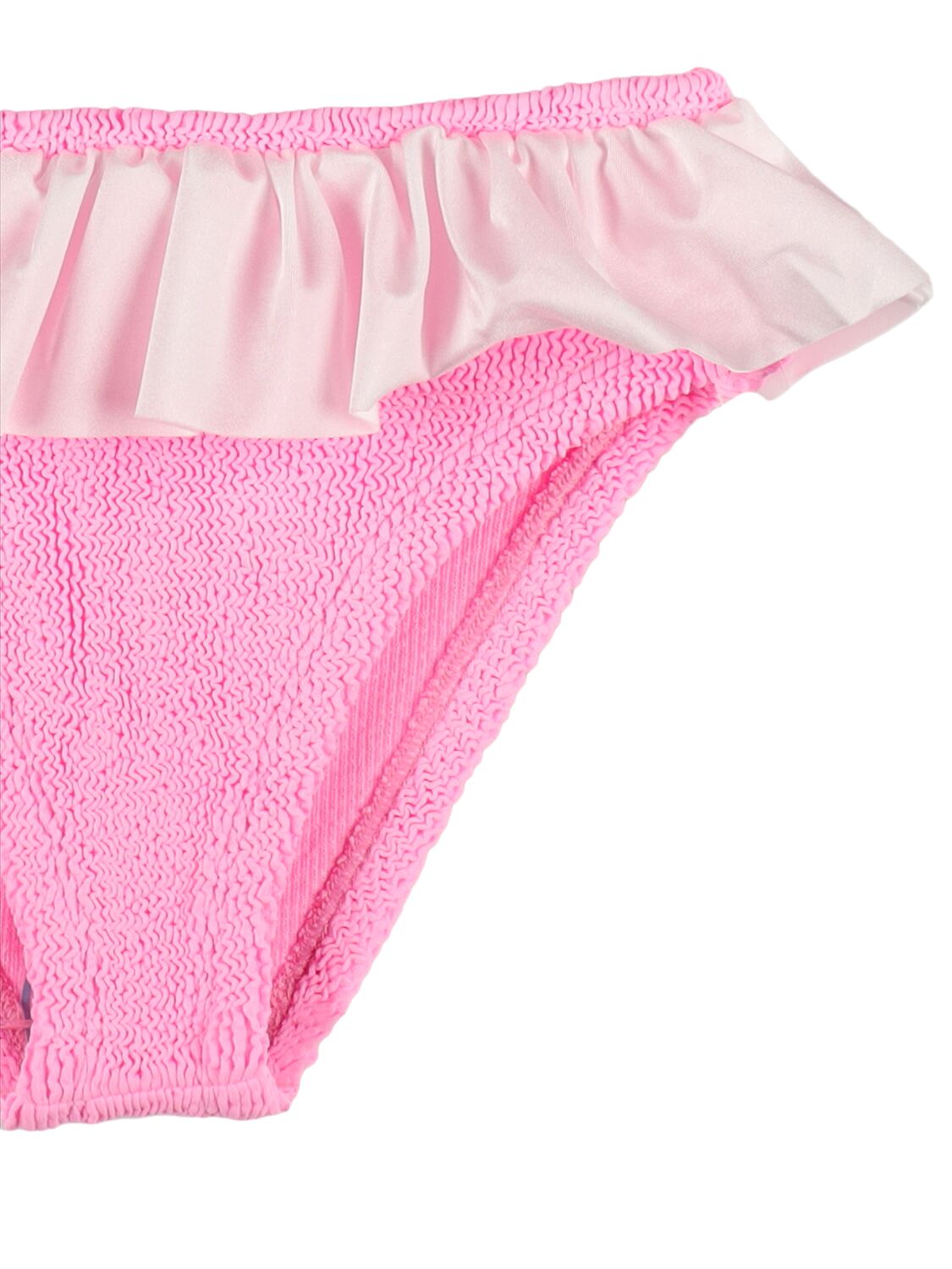 Shop Hunza G Lycra Bikini W/ Ruffle In Pink