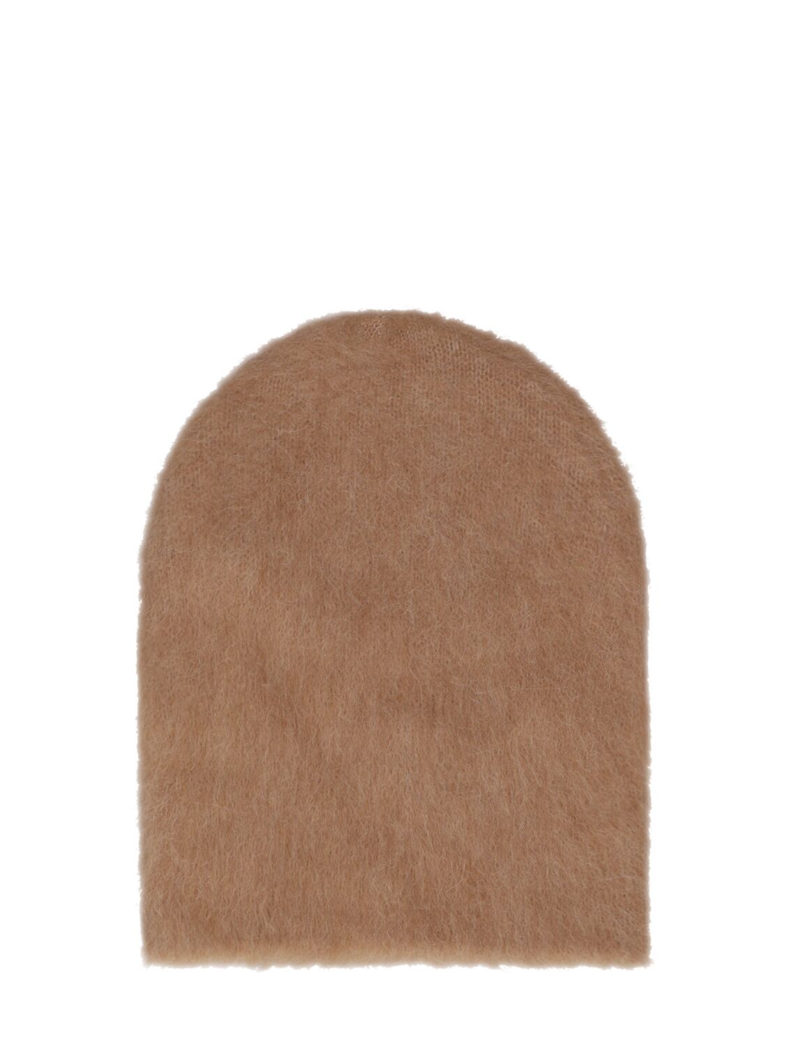Shop By Far Solid Brushed Alpaca Blend Hat In Camel