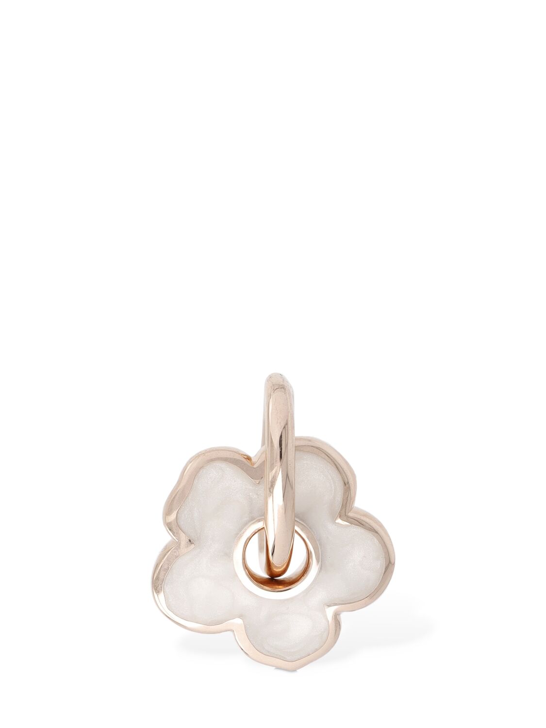 Shop Dodo 9kt Rose Gold & Mop Effect Flower Charm In White,gold