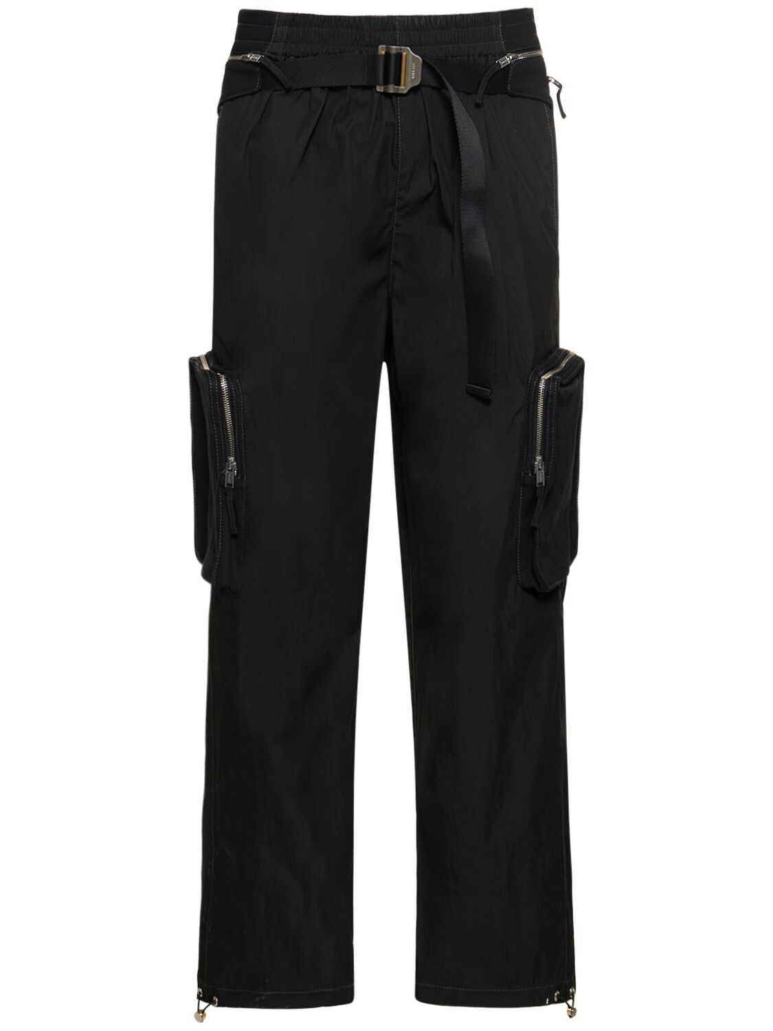 Dion Lee Organic Cotton Cargo Pants W/belt Bag In Black