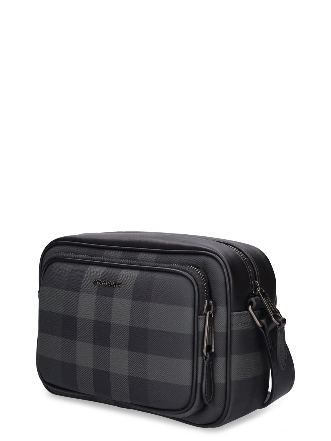 Shop Burberry ml Paddy Brt Check Messenger Bag In Charcoal