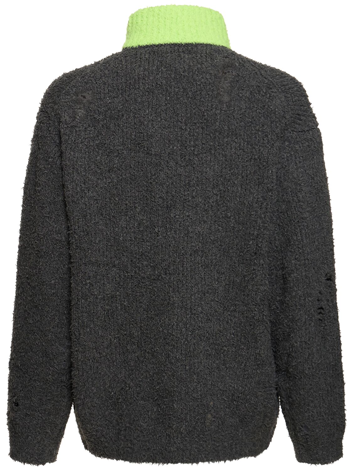 Shop Doublet Wool Blend Knit Jacket In Grey